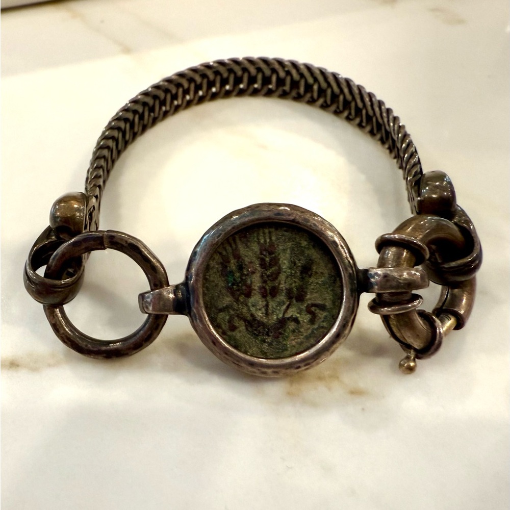 Sterling Silver Widows Mite (Roman Coin) Vintage Bracelet